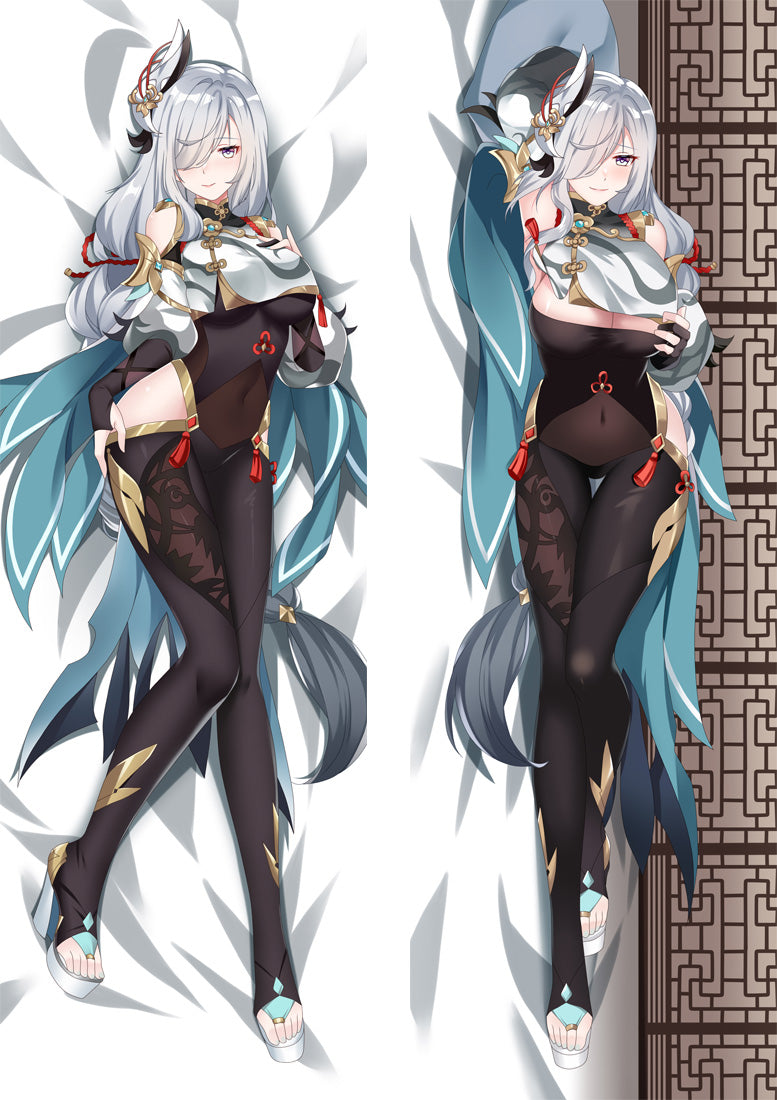 Genshin Impact Shenhe Anime Dakimakura Body Pillow Cover image 0