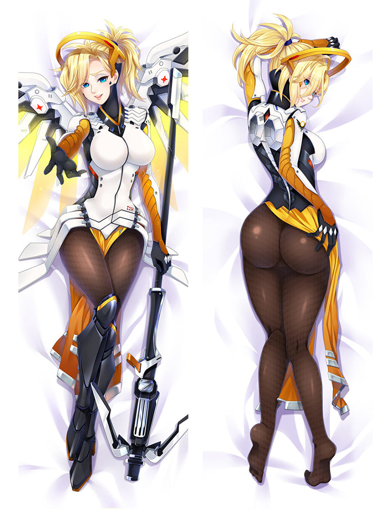 Overwatch OW Mercy Anime Dakimakura Pillow Cover image 0