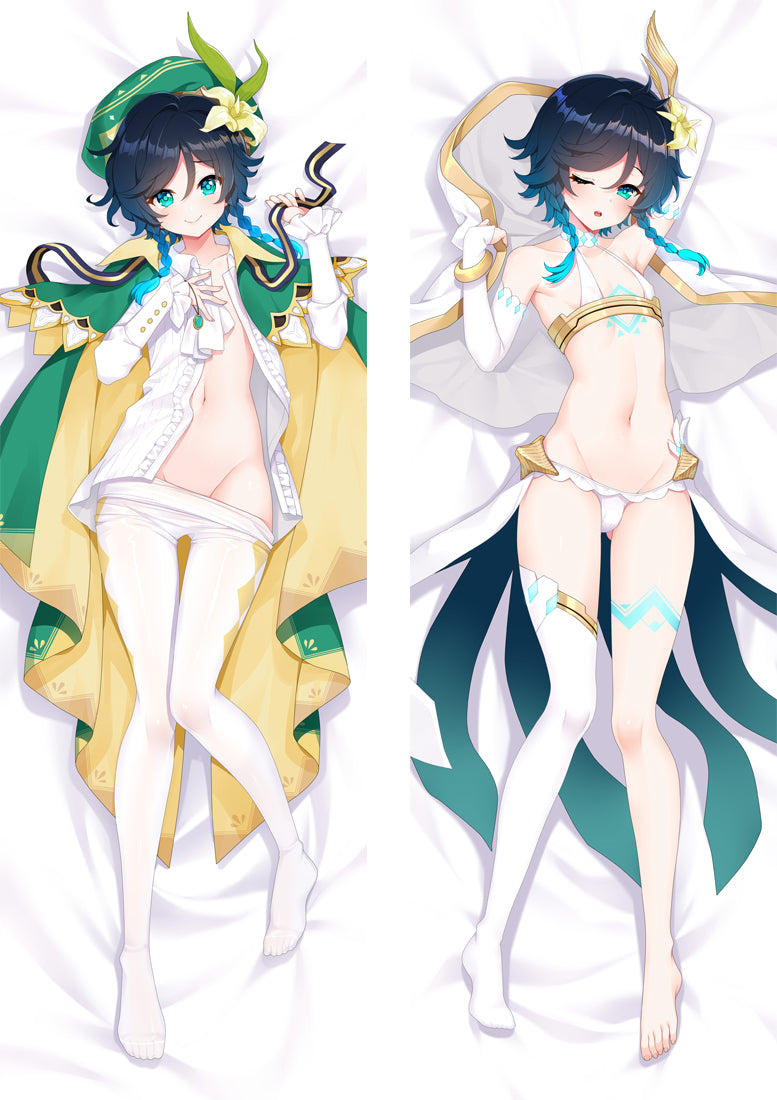 Genshin Impact Venti Anime Dakimakura Body Pillow Cover image 0