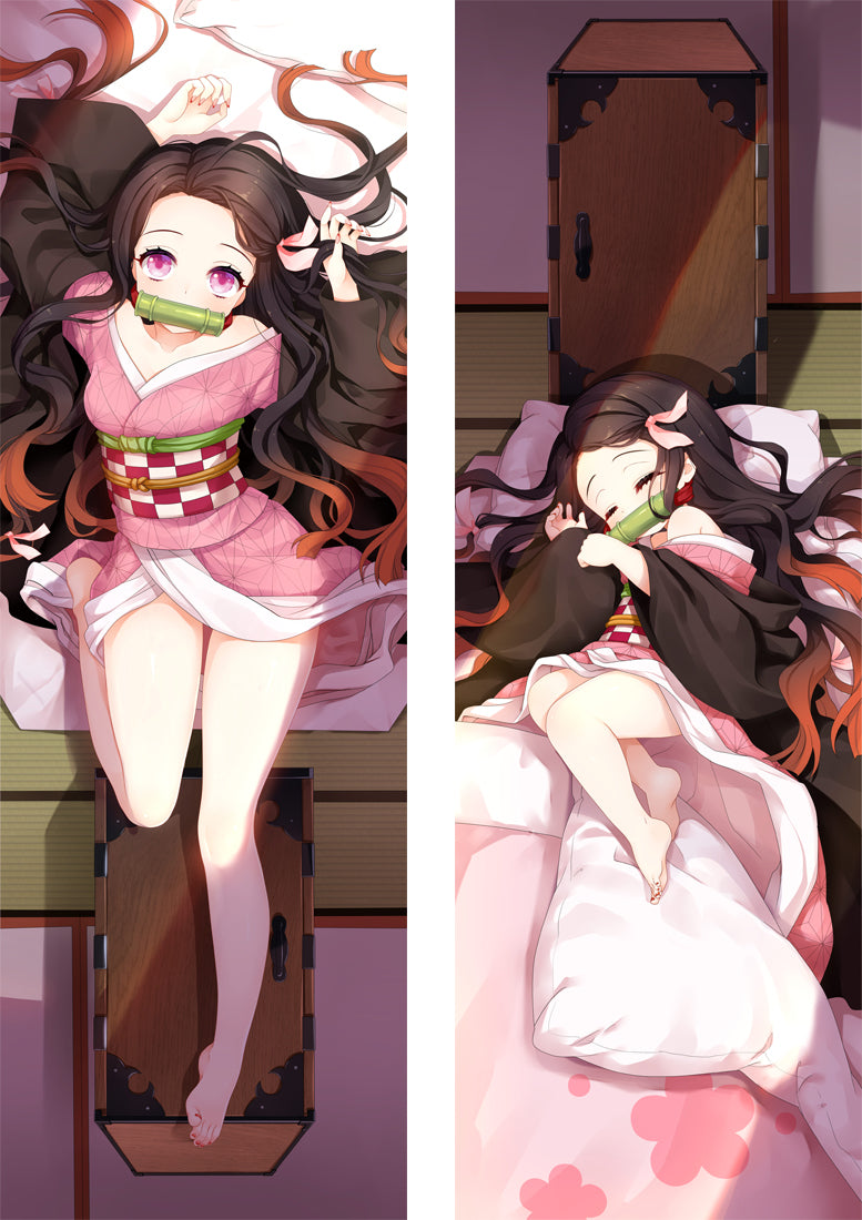 Demon Slayer: Kimetsu no Yaiba Kamado Nezuko Anime Dakimakura Pillow Cover image 0
