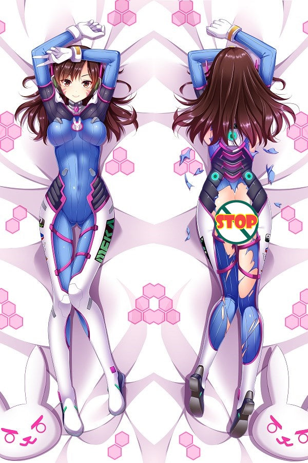 Overwatch D.Va Anime Dakimakura Pillow Case image 0