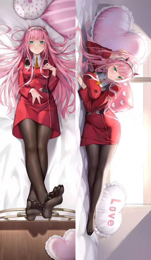 Darling In The Franxx Code:002 Zero Two Anime Dakimakura Body Pillow Cover image 0