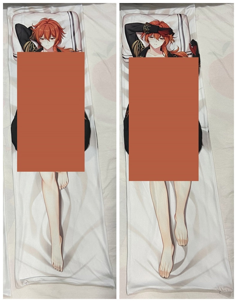 Genshin Impact Diluc Ragnvindr Anime Dakimakura Body Pillow Cover02 image 0