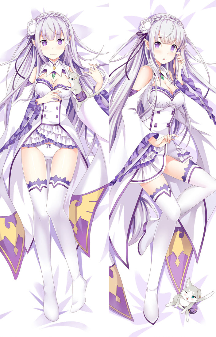 Re:Zero Emilia Re Anime Dakimakura Japanese Pillow Cover67012 image 0