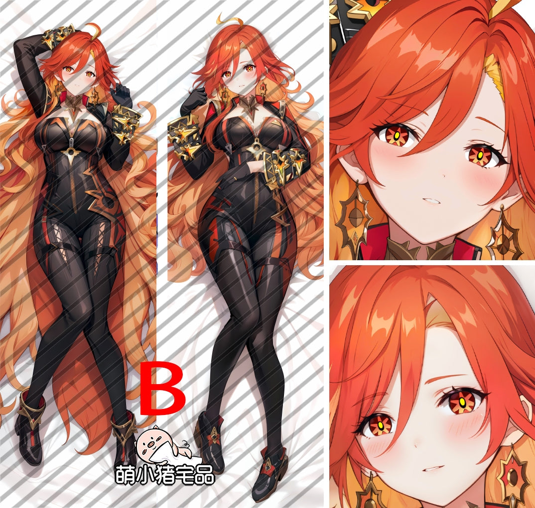 Genshin Impact Pyro Archon Mavuika Anime Dakimakura Girl Pillow Cover image 0