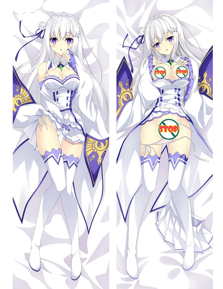 Re:Zero Starting Life in Another World Emilia Anime Dakimakura Pillow Cover image 0