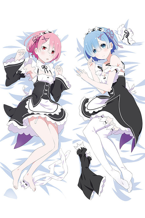 Re:Zero Rem Ram Anime Dakimakura Japanese Pillow Cover69066 image 0