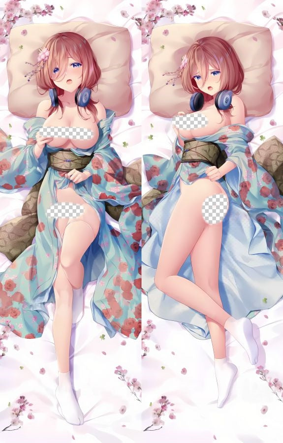 The Quintessential Quintuplets Miku Nakano with Double Sides Zipper to make love Anime Dakimakura Pillow Case image 0