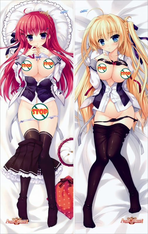 Alia's Carnival! Ousaka Asuha + Tsukuyomi Sakurakouji Anime Dakimakura Japanese Pillow Cover image 0