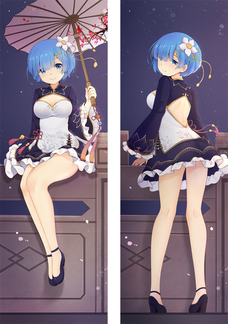 Re Zero Starting Life in Another World Rem Cheongsam Anime Dakimakura Pillow Cover image 0