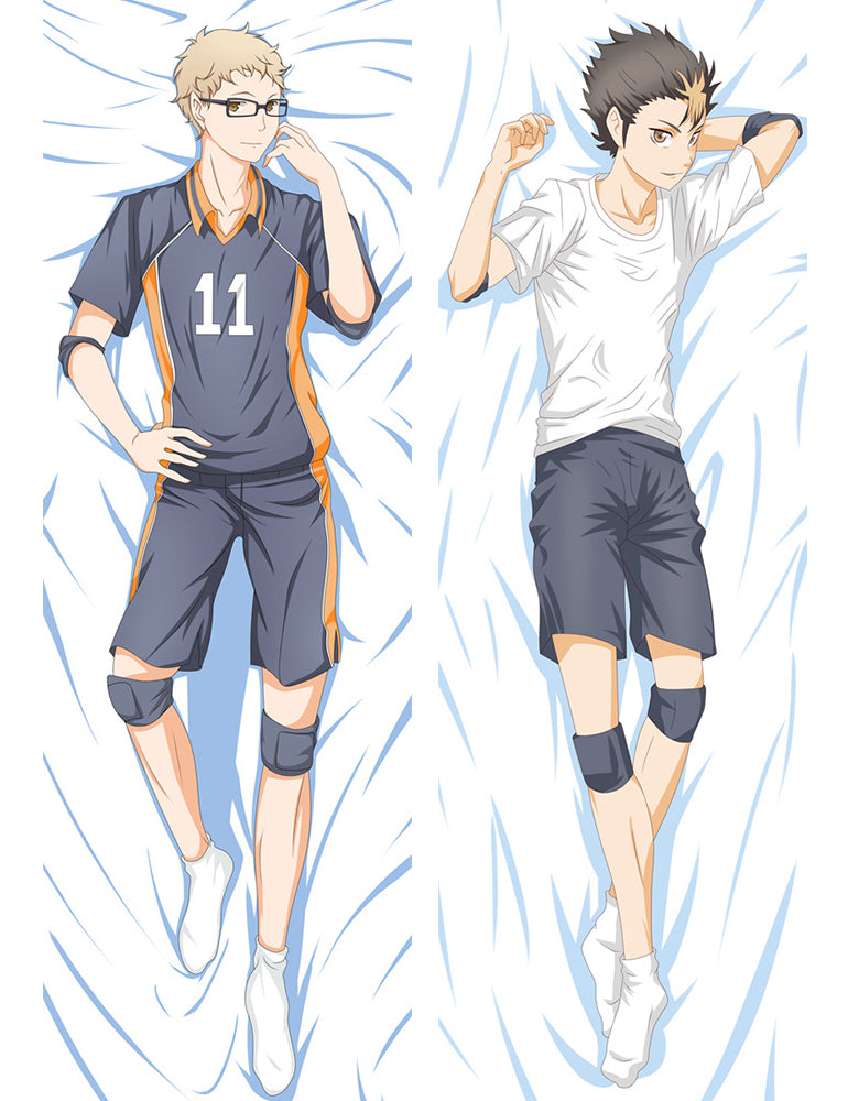 Haikyuu!! Karasuno High School Nishinoya Kei Tsukishima Anime Dakimakura Pillow Cover image 0