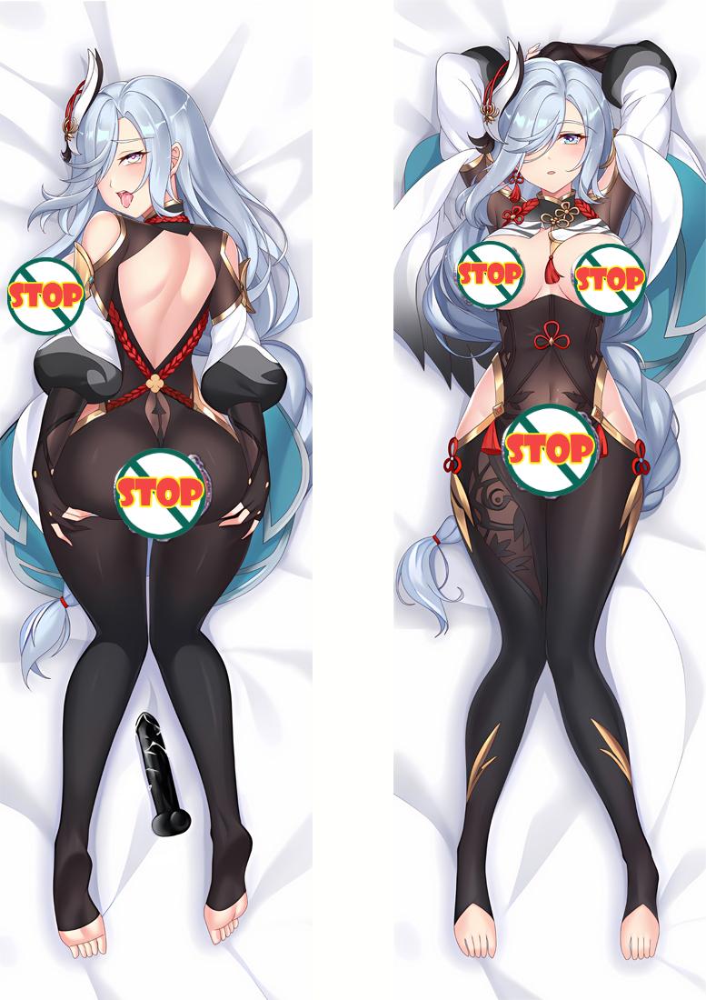 Genshin Impact Shenhe Anime Dakimakura Naked Body Pillow Cover image 0