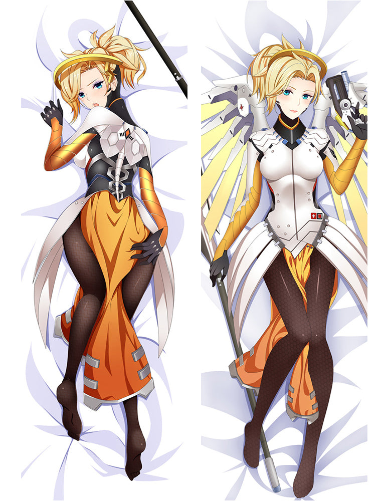 Overwatch OW Mercy Anime Dakimakura Pillow Cover image 0