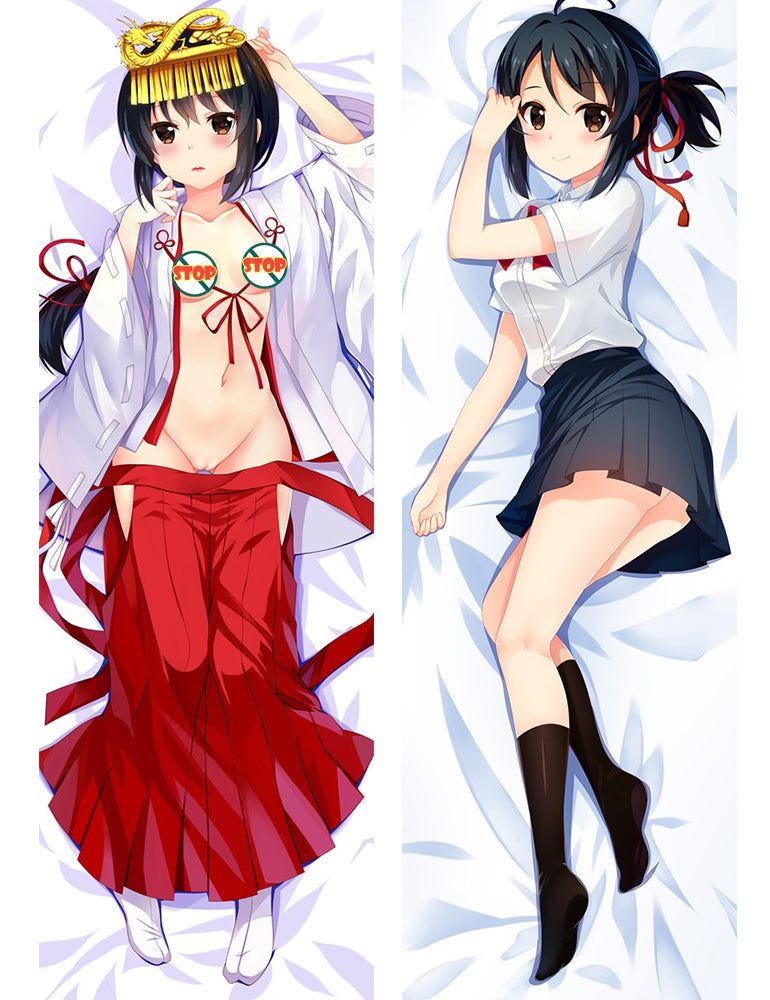 Your Name Mitsuha Miyamizu Anime Dakimakura Pillow Cover image 0