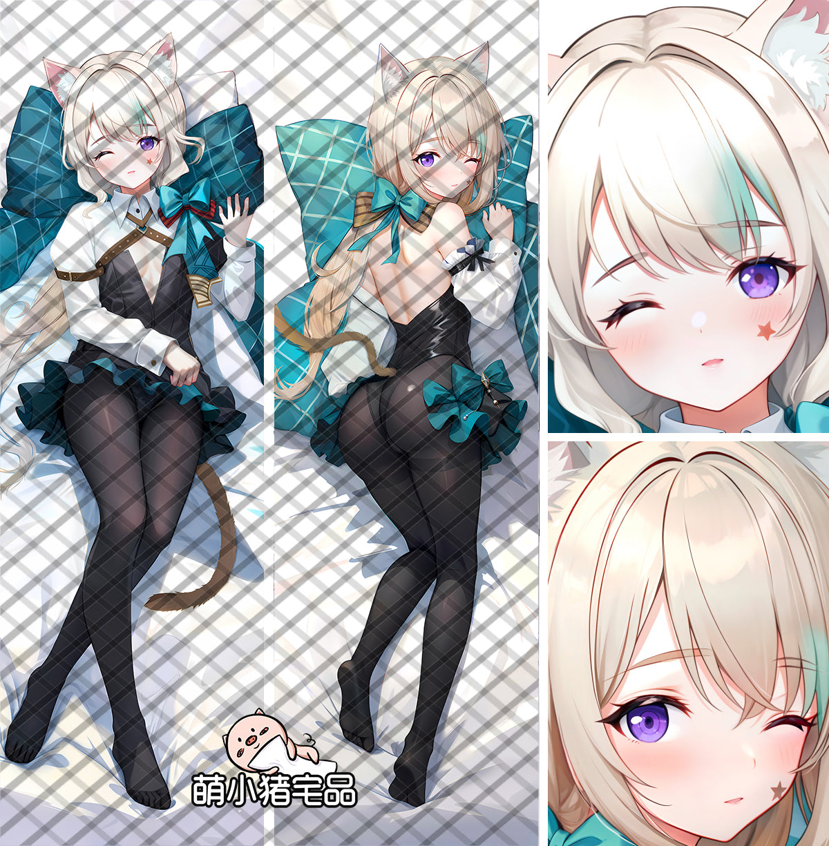 Genshin Impact Lynette Anime Dakimakura Housemaid Pillow Cover image 0