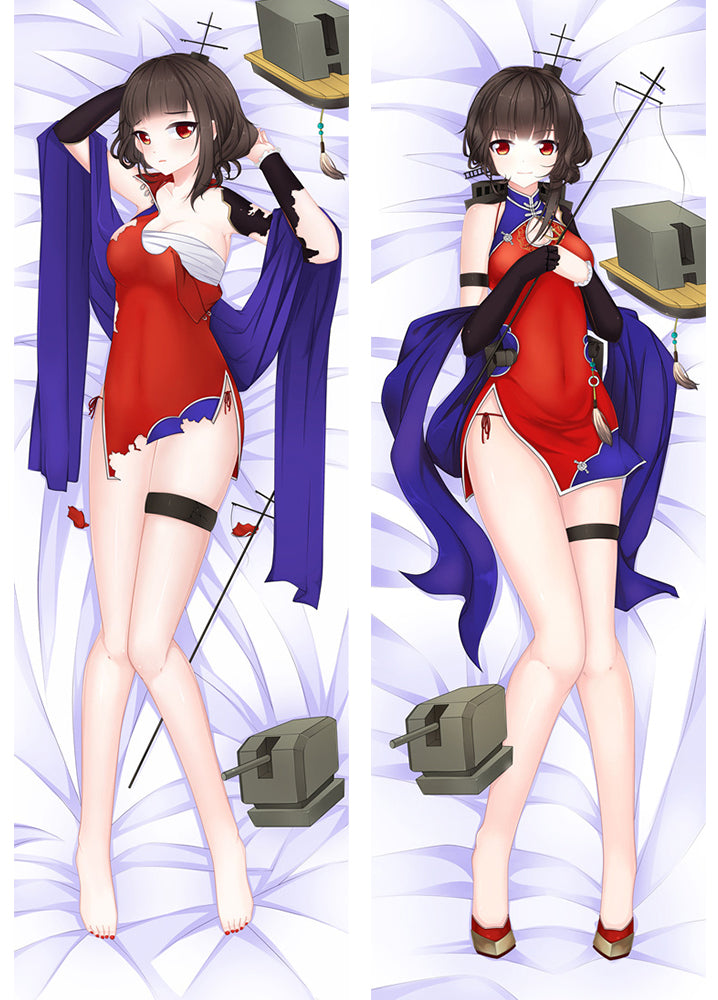 Warship Girls Chinese cruiser Yi Xian Anime Dakimakura Pillow Cover image 0