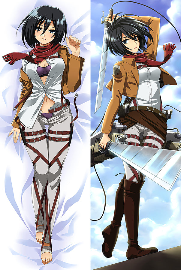 Attack on Titan Mikasa Ackerman Anime Dakimakura Girl Body Pillow Cover image 0