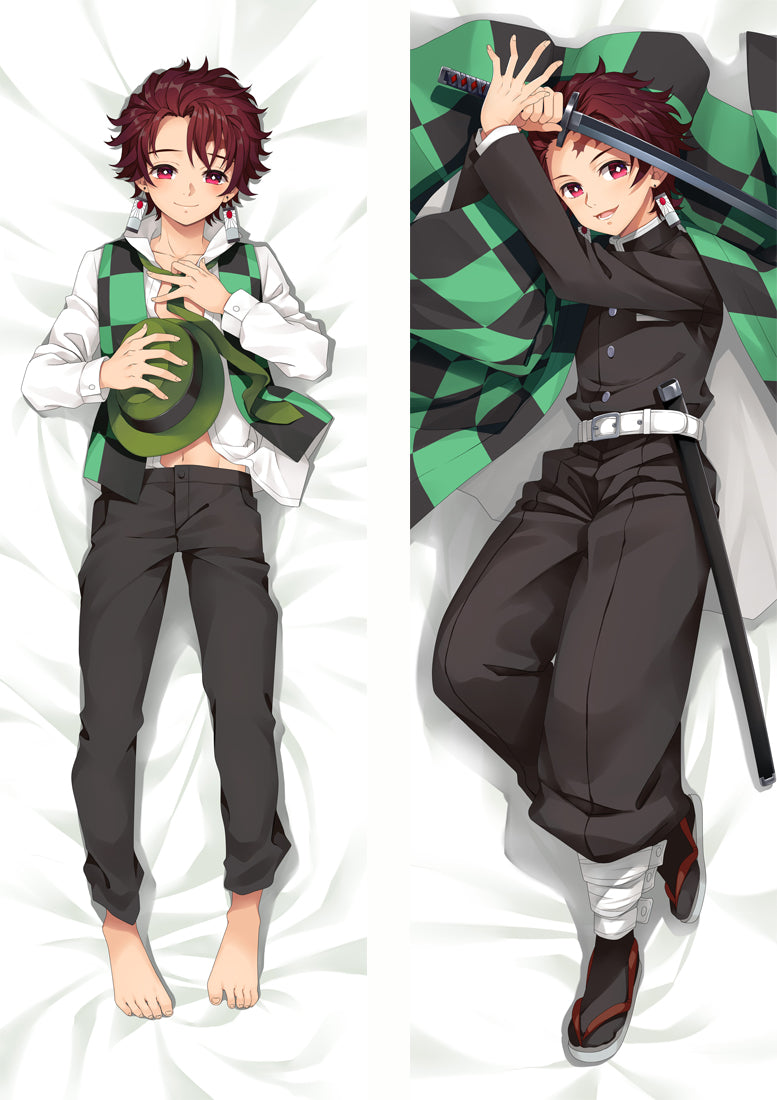 Demon Slayer: Kimetsu no Yaiba Kamado Tanjirou Anime Dakimakura Pillow Cover image 0