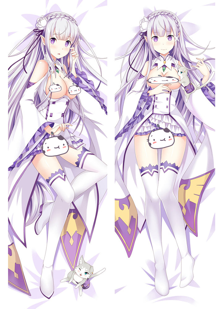 Re:Zero Emilia Anime Dakimakura Pillow Cover image 0