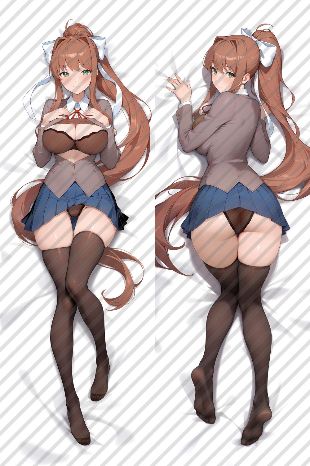 Doki Doki Literature Club! Monika Anime Dakimakura Girl Body Pillow Cover image 0