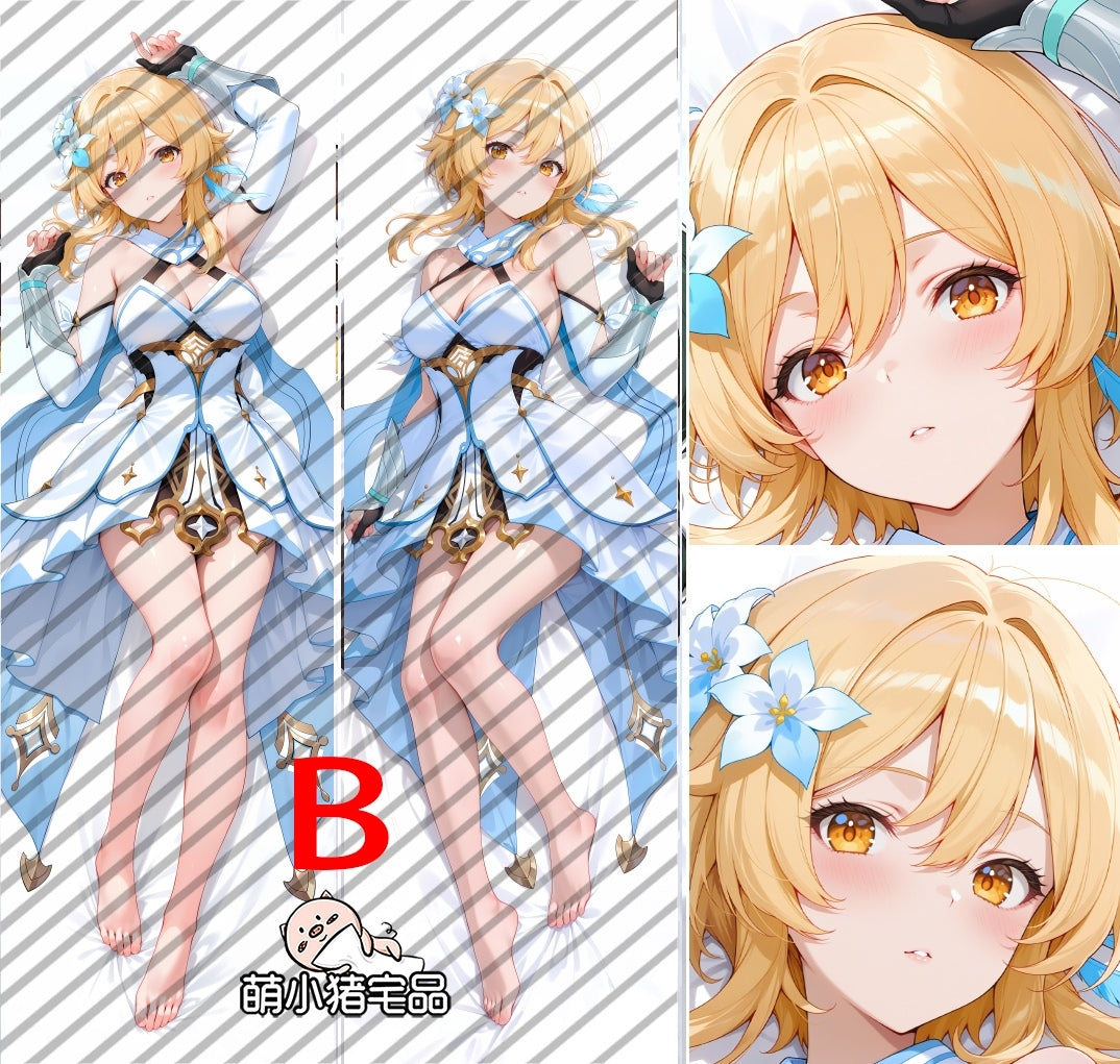 Genshin Impact Lumine Anime Dakimakura Girl Body Pillow Cover image 0