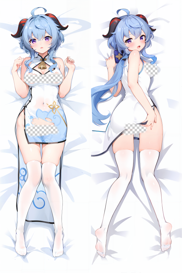 Genshin Impact Ganyu with Double Sides Zipper to make love Anime Dakimakura Pillow Case image 0