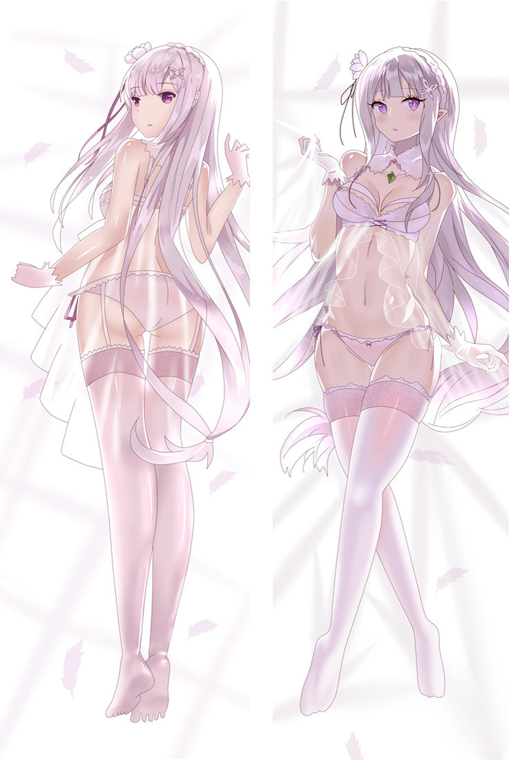 Anime Re:Zero Dakimakura Emilia Girl Hugging Body Pillow Cases Covers image 0