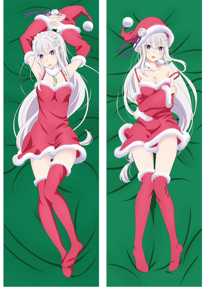 New Re:Zero Starting Life in Another World Emilia Pillow Case Cover Santa image 0