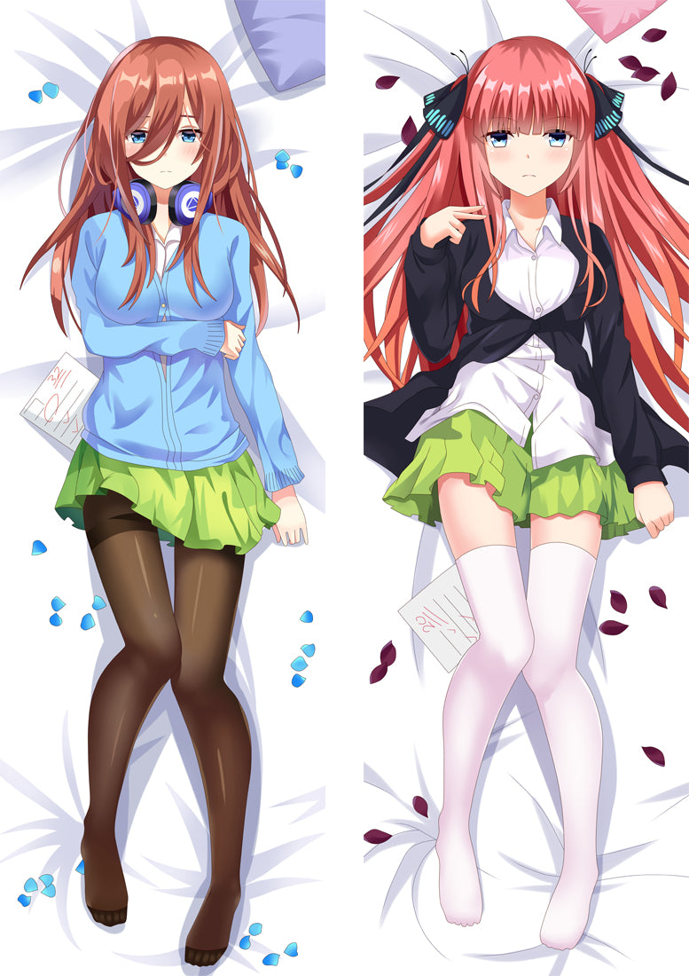 The Quintessential Quintuplets Miku Nakano & Nakano Nino Anime Dakimakura Pillow Cover image 0