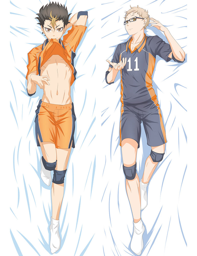 Haikyu!! Karasuno High School Nishinoya Kei Tsukishima Anime Dakimakura Pillow Cover image 0