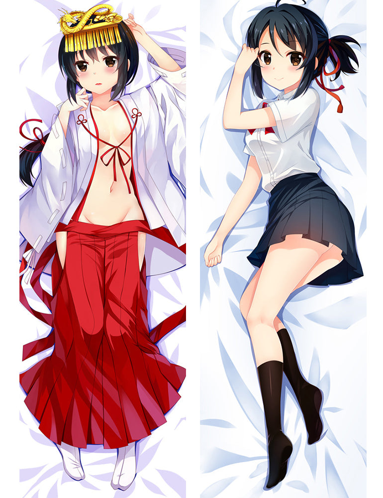 Your Name Mitsuha Miyamizu Anime Dakimakura Pillow Cover image 0