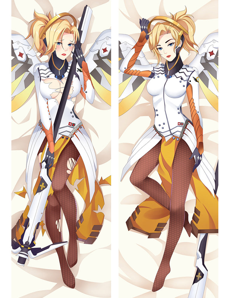 Overwatch OW Mercy Anime Dakimakura Pillow Cover image 0