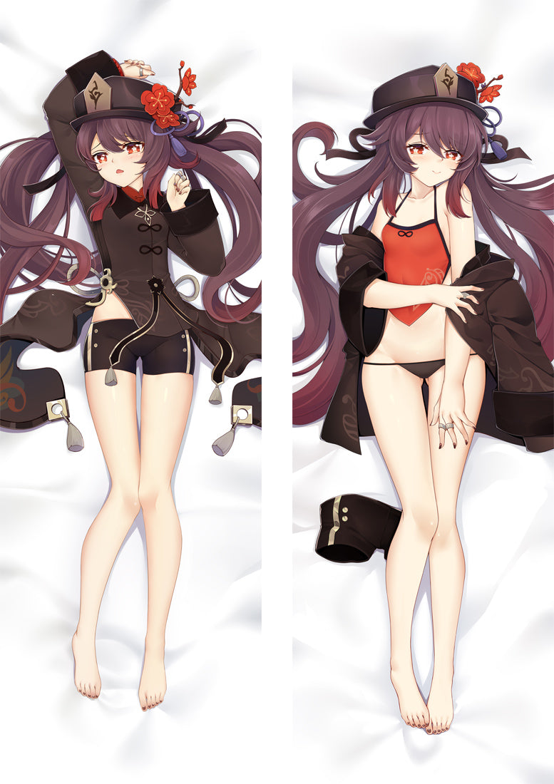 Genshin Impact Hu Tao Anime Dakimakura Body Pillow Cover image 0