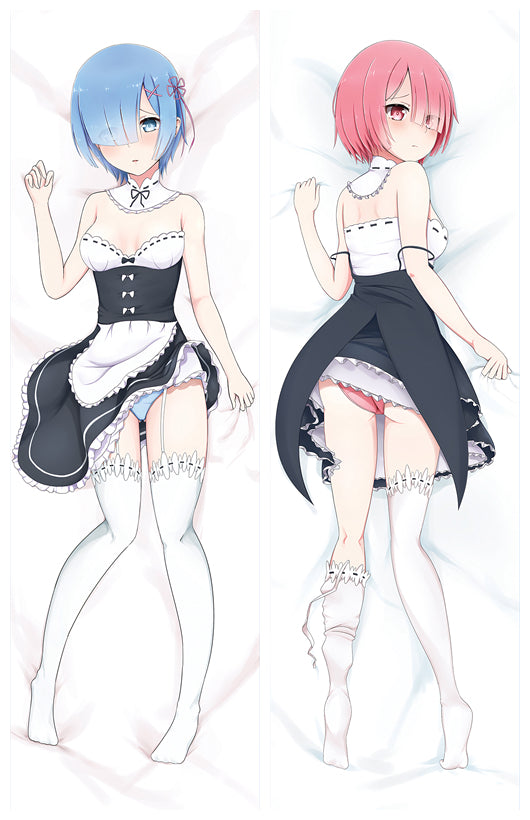 Re:Zero Rem & Ram Anime Dakimakura Body Pillow Cover image 0