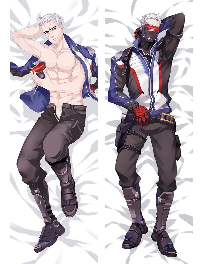 Overwatch OW Soldier 76 Anime Dakimakura Pillow Cover image 0