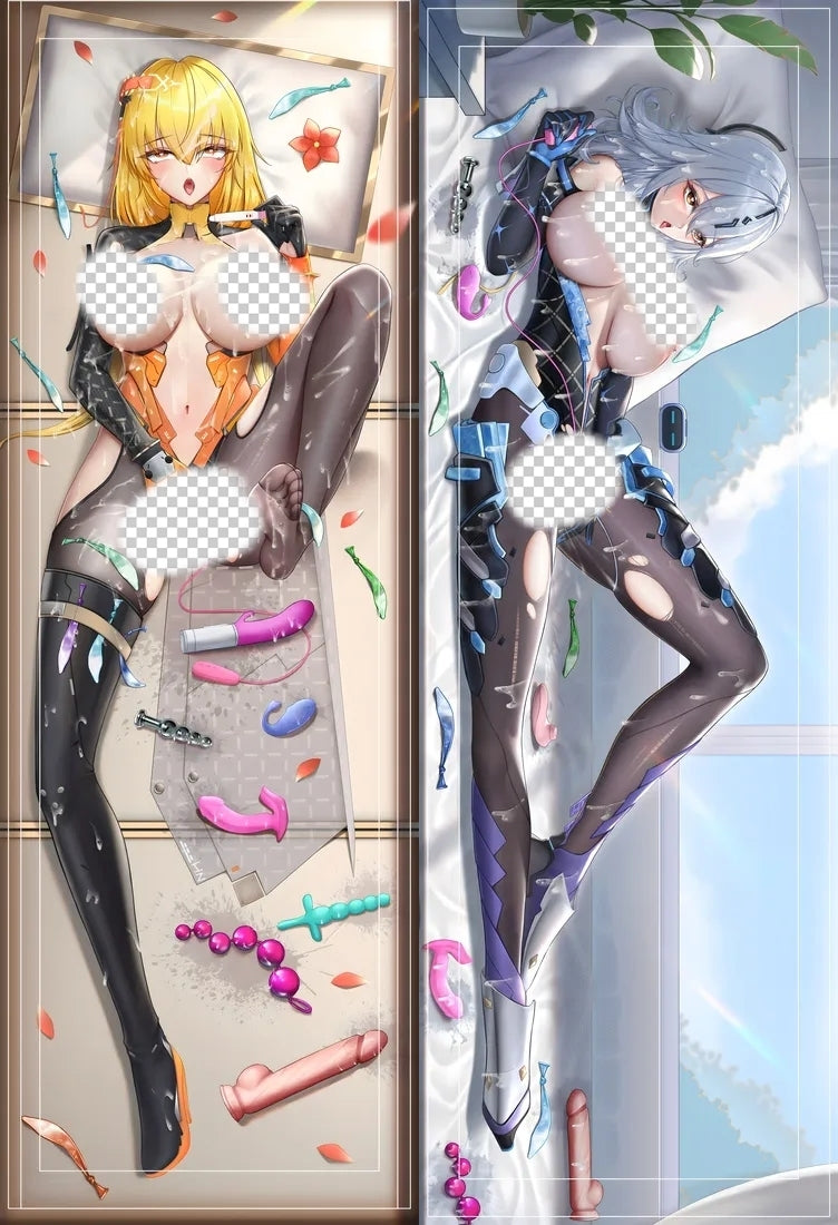 Snowbreak: Containment Zone Fenny Golden & Lyfe Bestla Anime Dakimakura Body Pillow Cover image 0