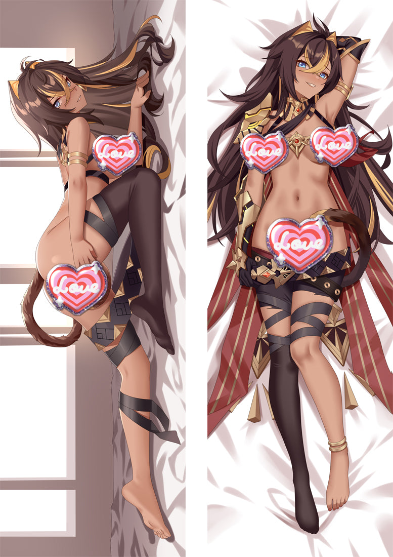 Genshin Impact Dehya Naked with Double Sides Zipper to make love Anime Dakimakura Pillow Case image 0