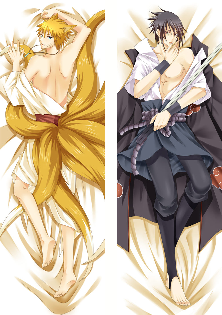 Naruto Uzumaki Uchiha Sasuke Anime Dakimakura Pillow Cover image 0