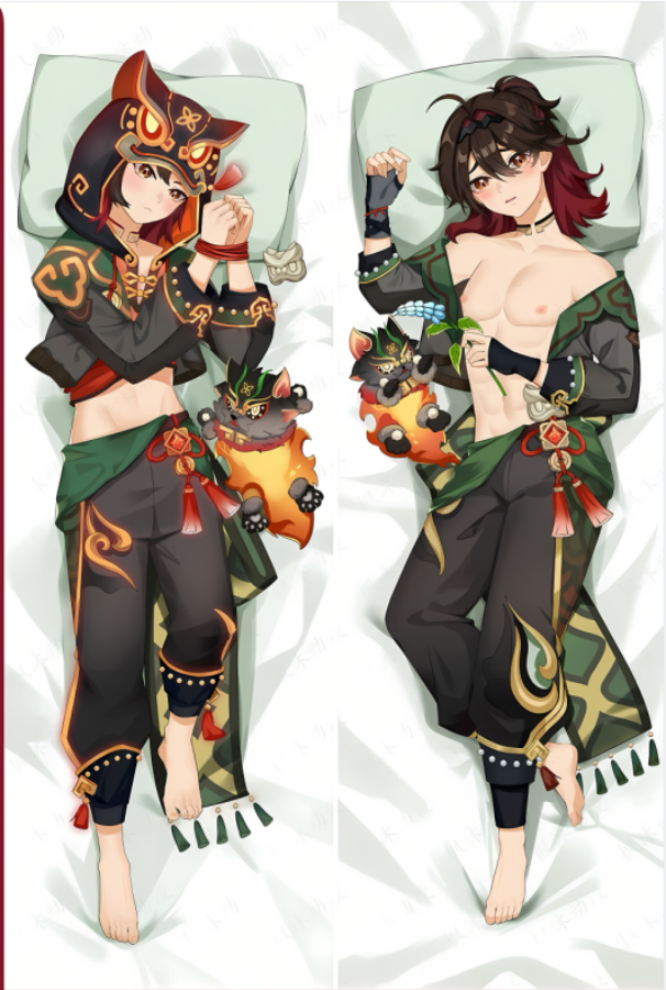 Genshin Impact Gaming Anime Dakimakura Sexy Body Pillow Cover image 0