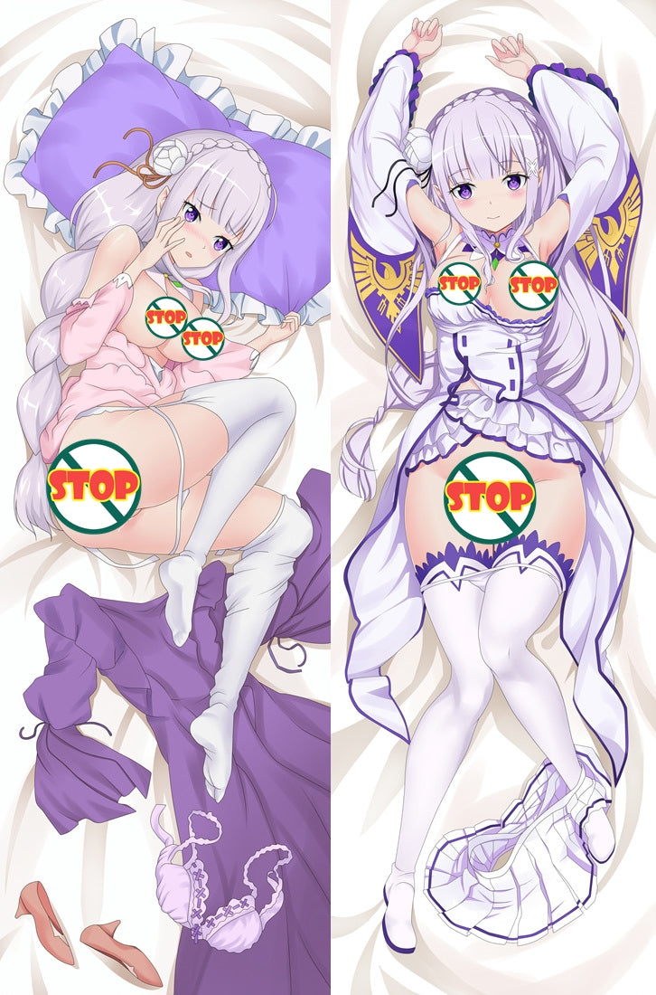 Re:Zero Starting Life in Another World Emilia Anime Dakimakura Pillow Cover image 0