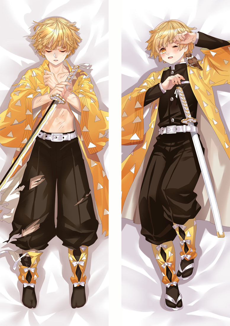 Demon Slayer: Kimetsu no Yaiba Agatsuma Zenitsu Anime Dakimakura Pillow Cover image 0