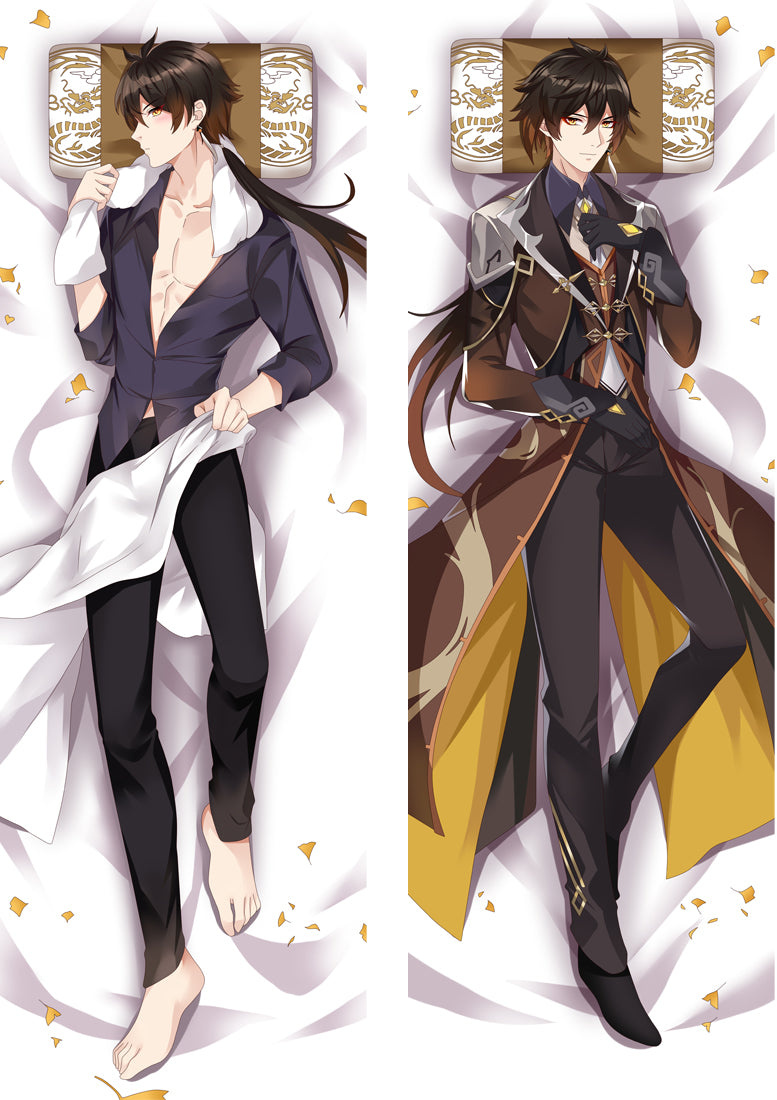 Genshin Impact ZhongLi Anime Dakimakura Body Pillow Cover image 0