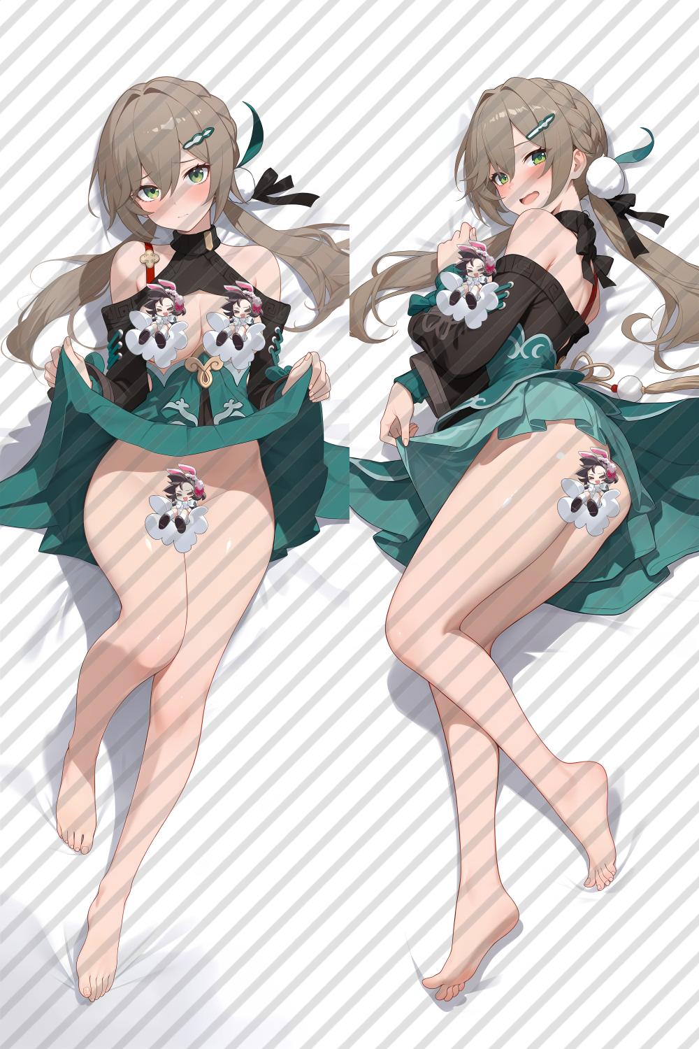 Honkai: Star Rail Qingque Anime Dakimakura Naked Body Pillow Cover image 0