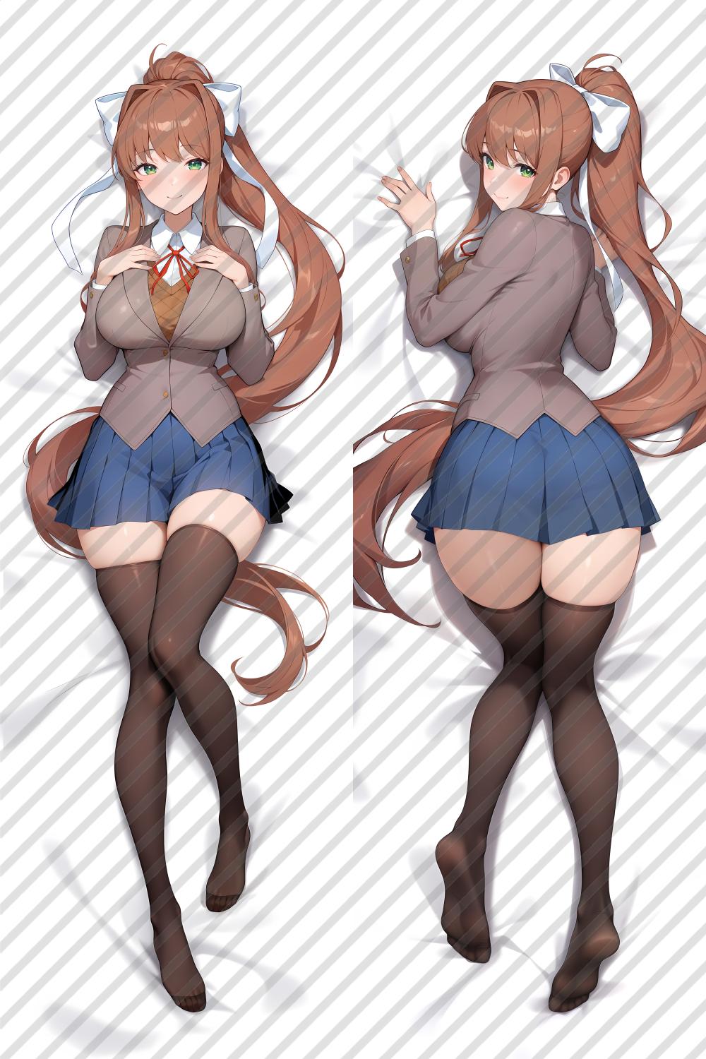 Doki Doki Literature Club! Monika Anime Dakimakura Body Pillow Cover image 0