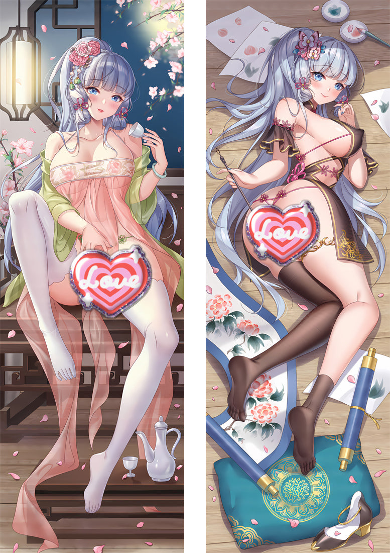 Kamisato Ayaka Genshin Impact with Double Sides Zipper to make love Anime Dakimakura Pillow Case image 0