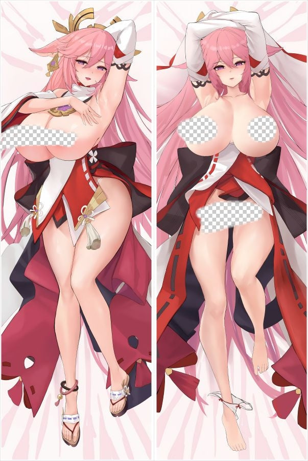 Genshin Impact Yae Miko Anime Dakimakura Naked Body Pillow Cover image 0