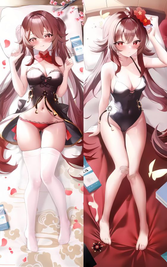 Genshin Impact Hutao Anime Dakimakura Sexy Body Pillow Cover image 0