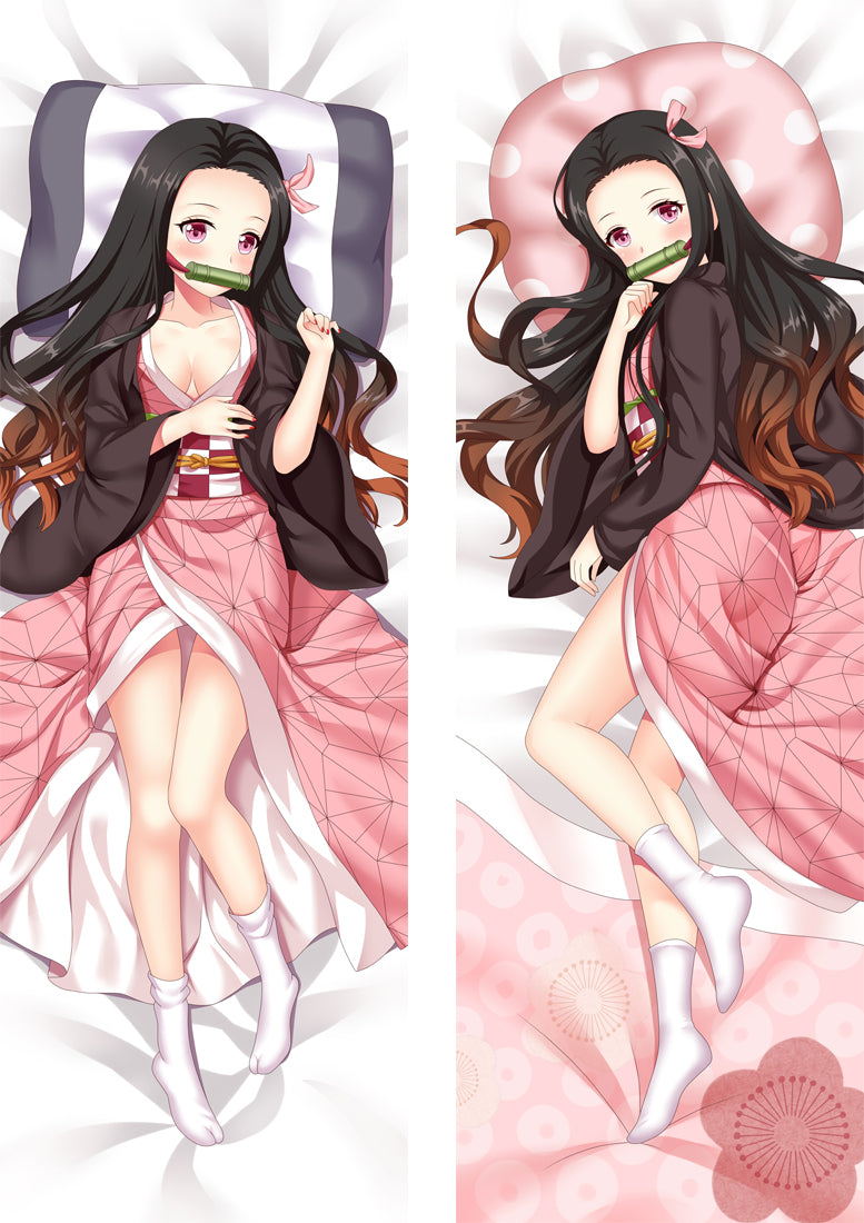 Demon Slayer: Kimetsu no Yaiba Kamado Nezuko Anime Dakimakura Pillow Cover image 0