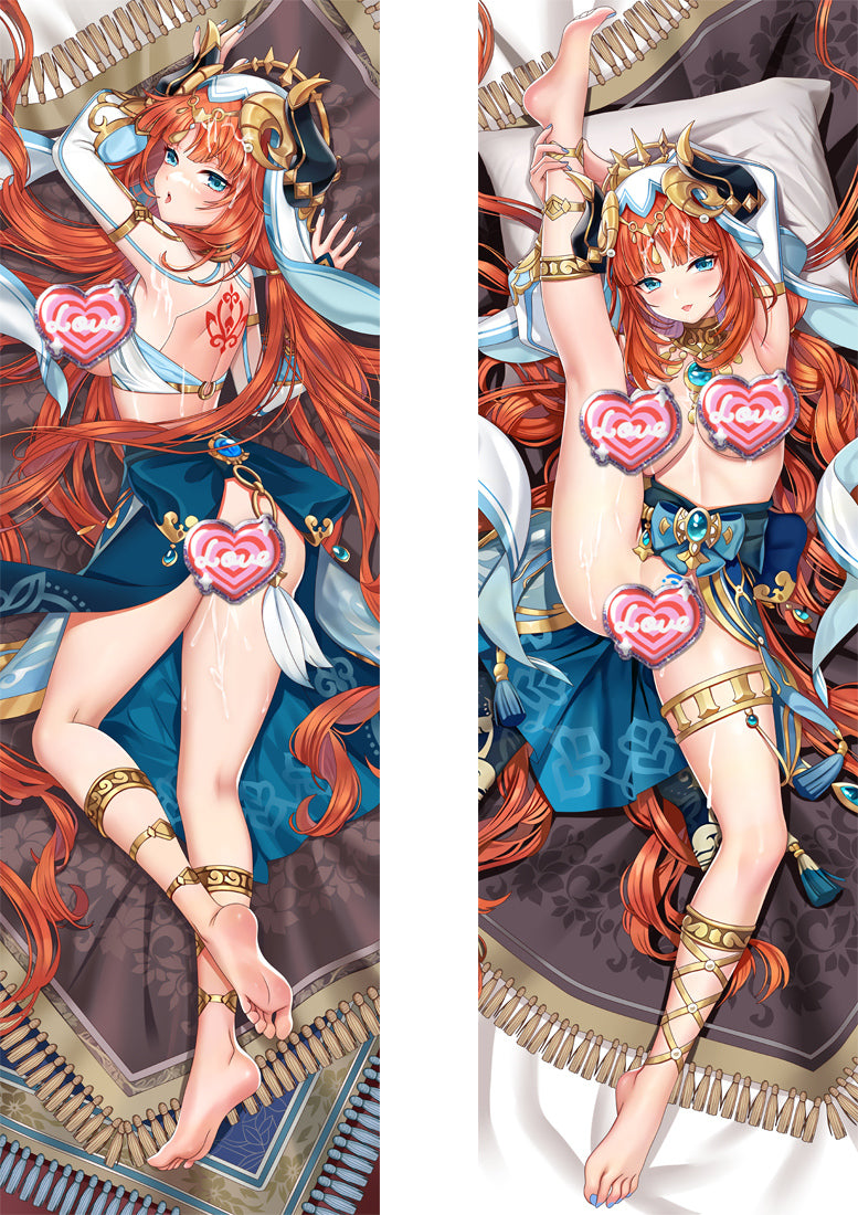 Genshin Impact Nilou Nude with Double Sides Zipper to make love Anime Dakimakura Pillow Case image 0