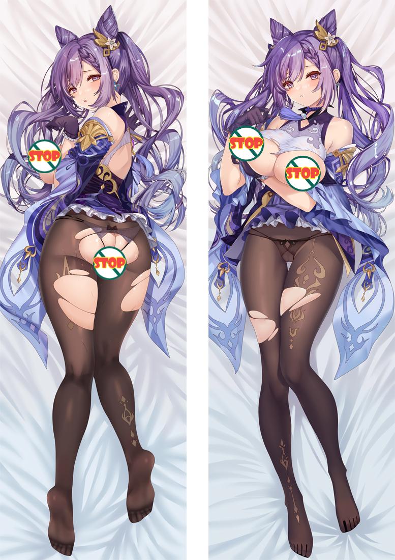 Nude Keqing Dakimakura Body Pillow Cover Genshin Impact image 0
